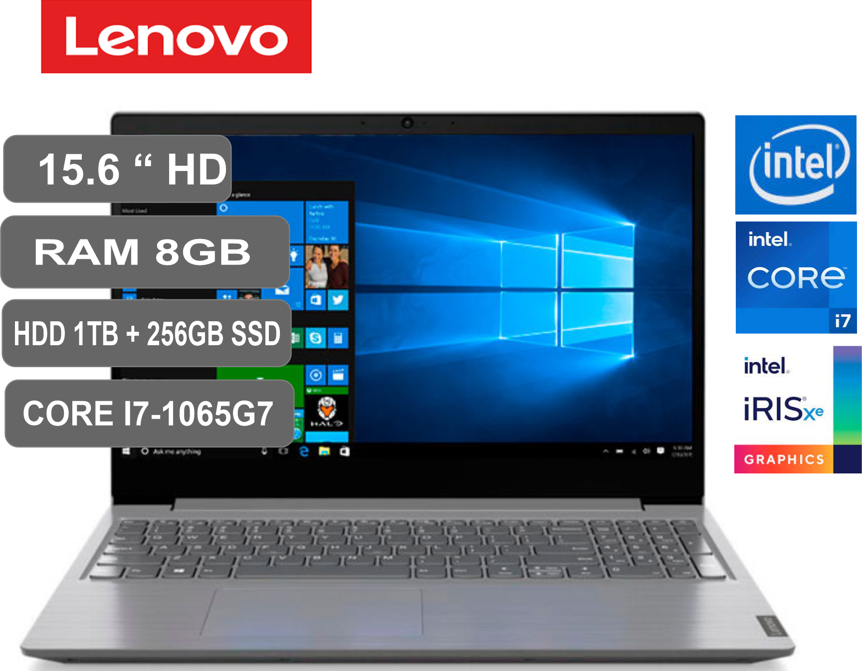 Laptop Lenovo, V15-IIL, Intel Core i7-1065G7 15.6